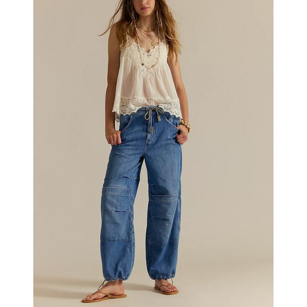 Free People Logan Cinched Cargo Jeans